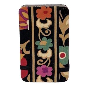 Vera Bradley Cardholder Suzani Black/Orange/Green/Purple Floral NWOT
